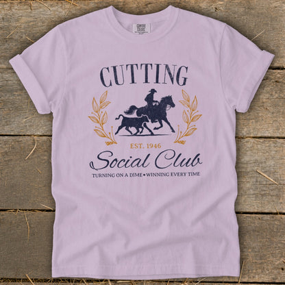 Cutting Social Club t-shirt with horse, bull, and text EST 1946.