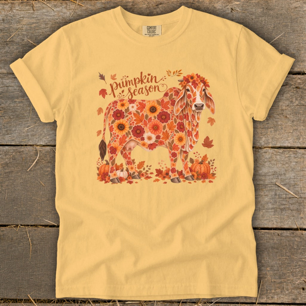Fall Floral Brahman Cow Signature Tee