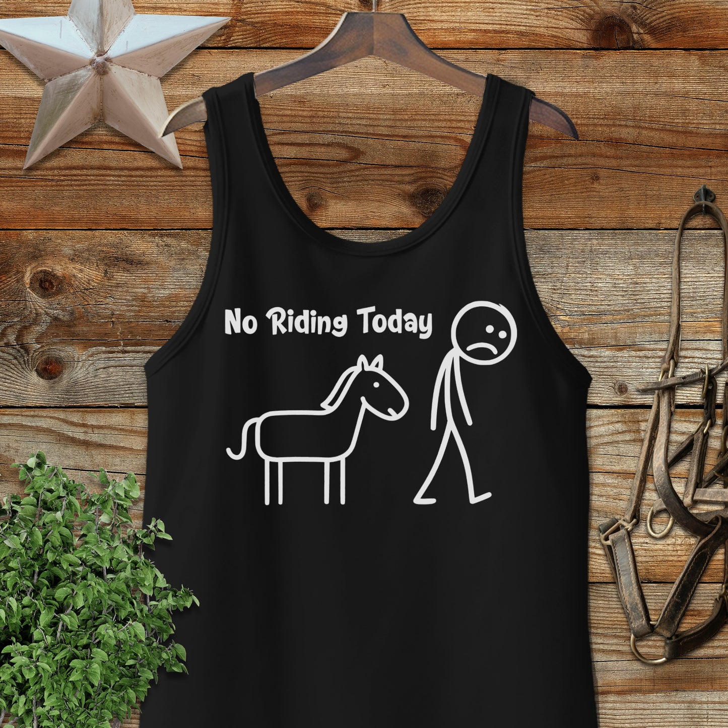 No Riding Today Funny Horse Design Tank Top