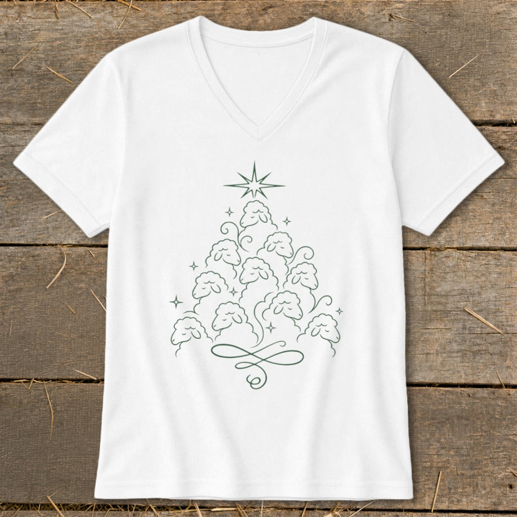 Elegant Sheep Tree V-neck