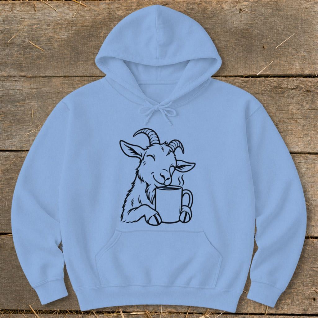 Morning Coffee Goat Hoodie