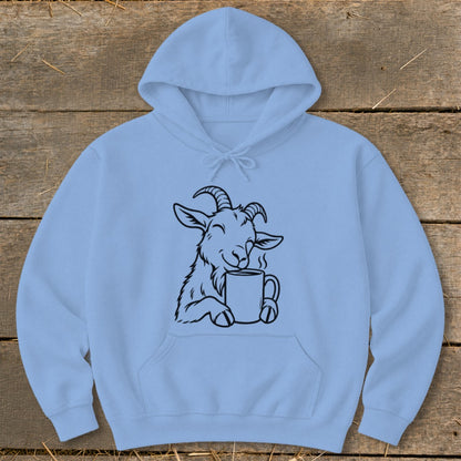 Morning Coffee Goat Hoodie