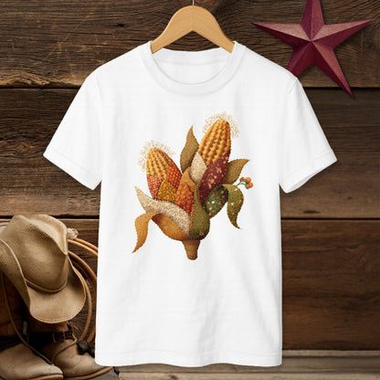 Colorful Corn Design on White T-shirt product type