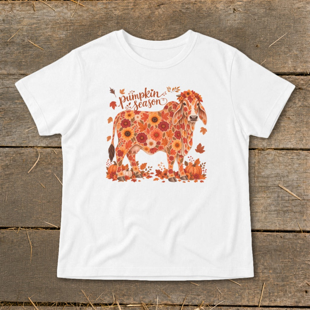 Fall Floral Brahman Cow Infant Tee