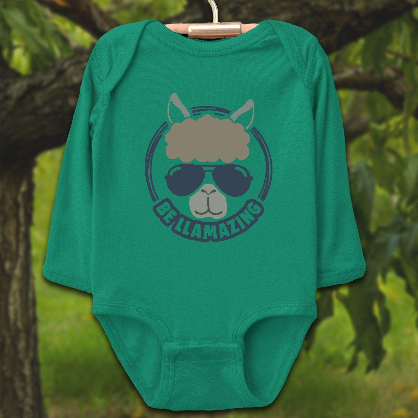 Baby Shirts Bodysuit Long Sleeve / Newborn / Kelly Be Llamazing Cool Alpaca Illustration - Baby Shirt