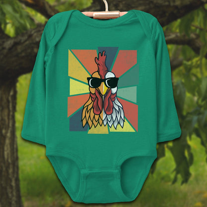 Baby Shirts Bodysuit Long Sleeve / Newborn / Kelly Cool Rooster - Baby Shirt