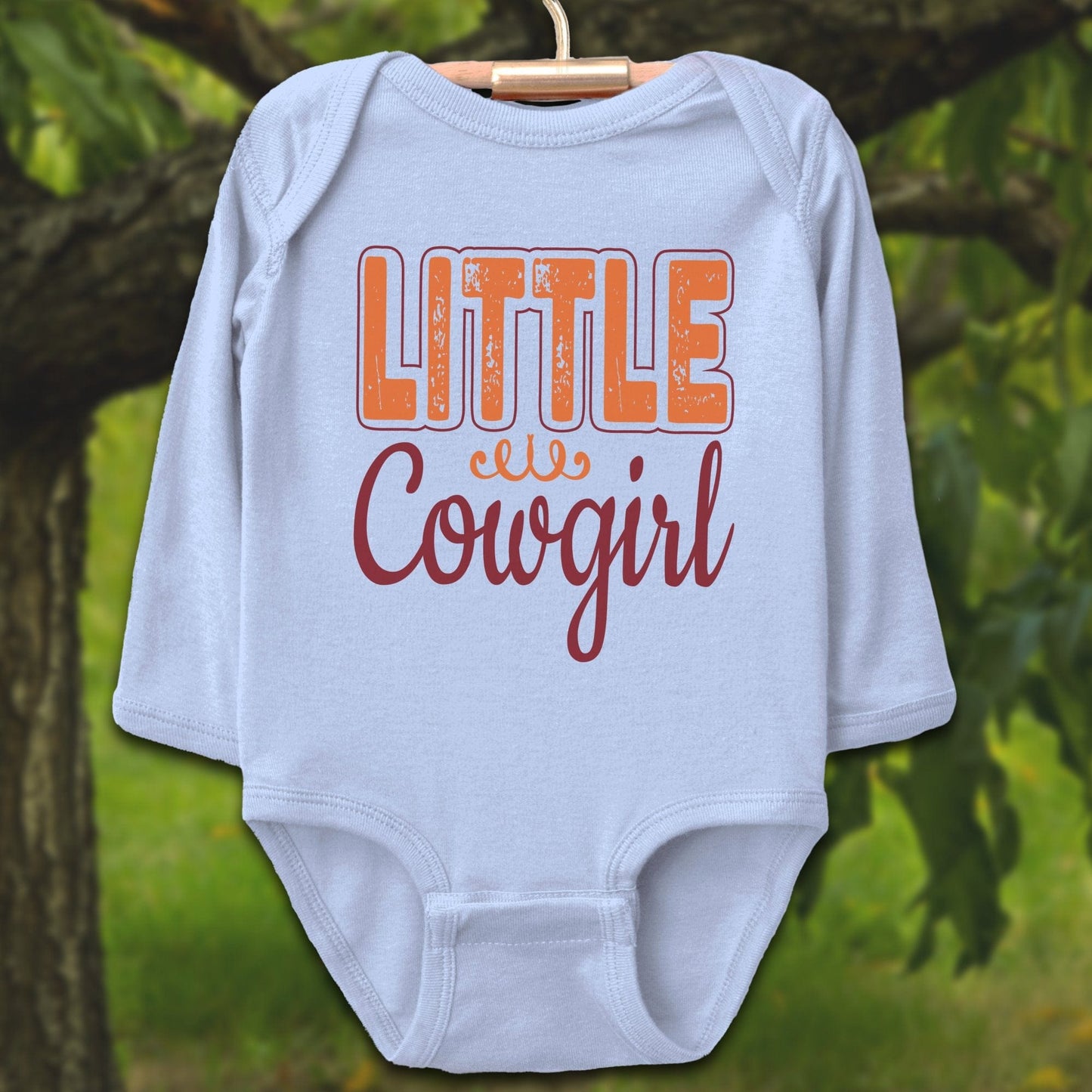 Baby Shirts Bodysuit Long Sleeve / Newborn / Light Blue Little Cowgirl - Baby Shirt