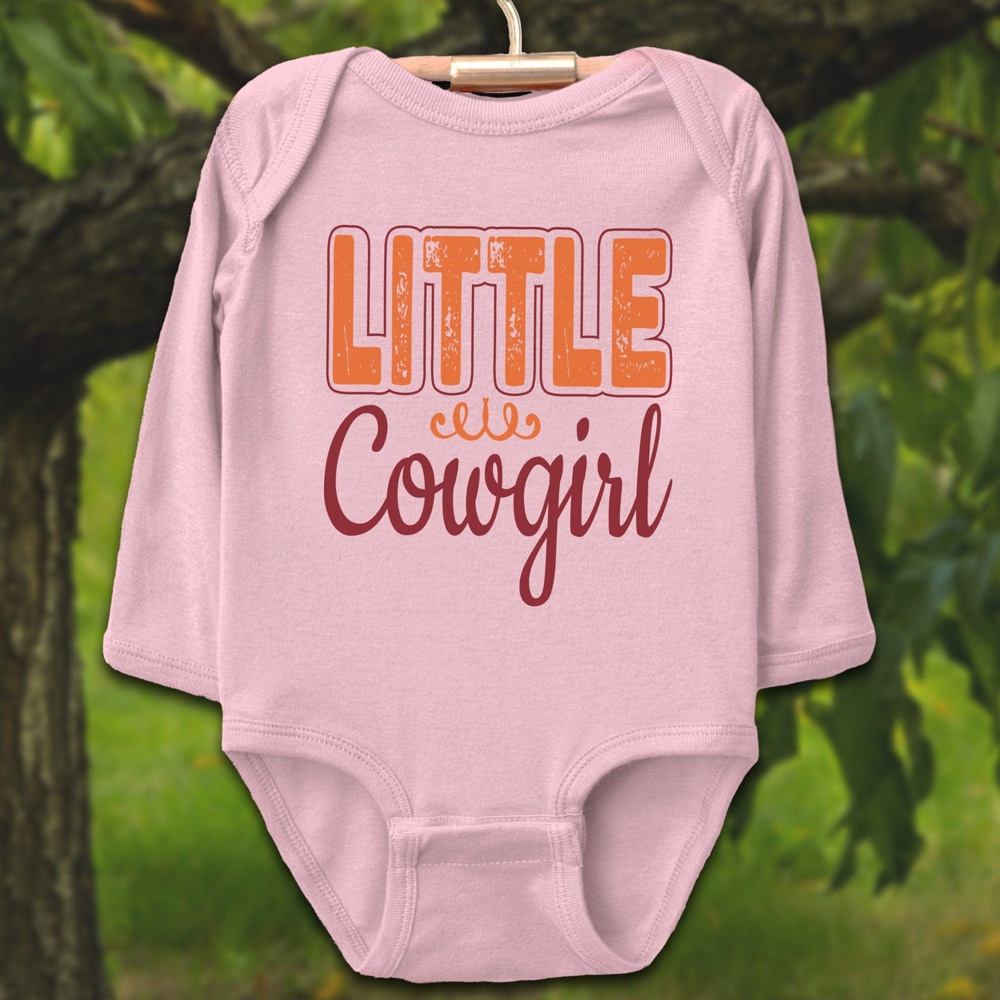 Baby Shirts Bodysuit Long Sleeve / Newborn / Pink Little Cowgirl - Baby Shirt