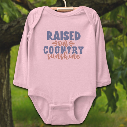 Baby Shirts Bodysuit Long Sleeve / Newborn / Pink Raised on Country Sunshine - Baby Shirt