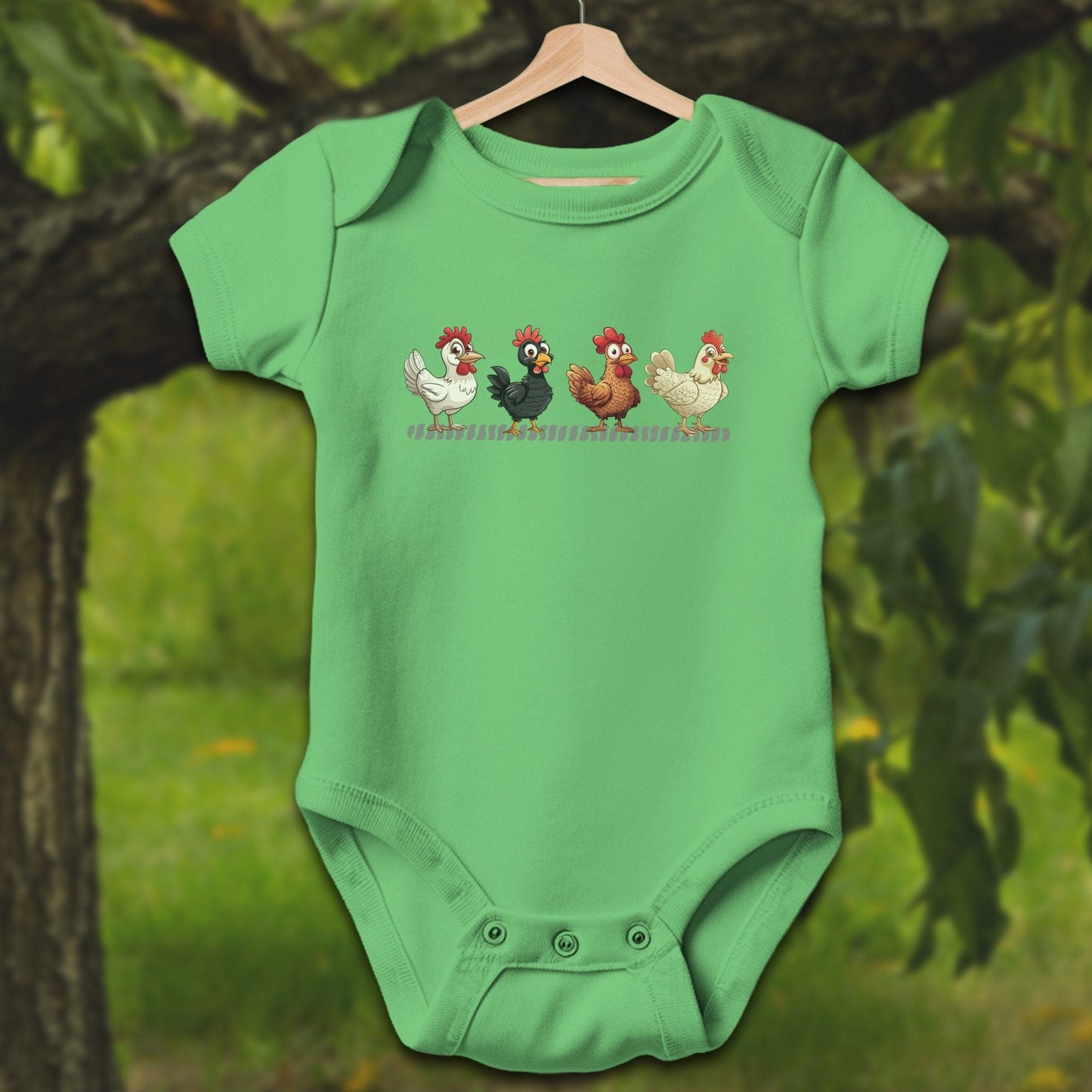 Baby Shirts Bodysuit Short Sleeve / Newborn / Apple Funny Chicken - Baby Shirt