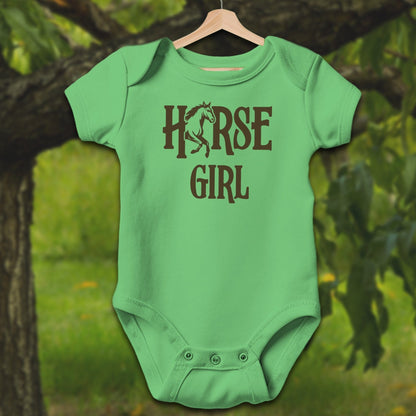 Baby Shirts Bodysuit Short Sleeve / Newborn / Apple Horse Girl - Baby Shirt