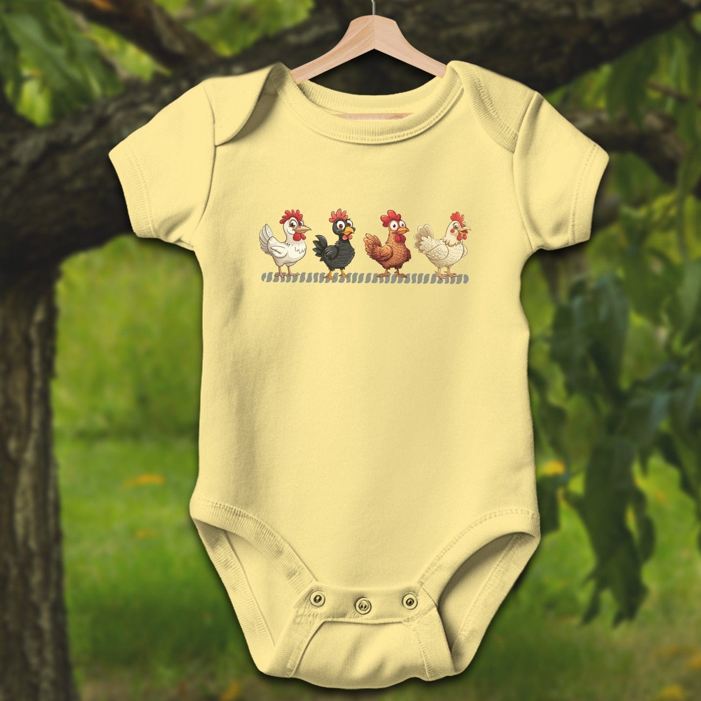 Baby Shirts Bodysuit Short Sleeve / Newborn / Butter Funny Chicken - Baby Shirt