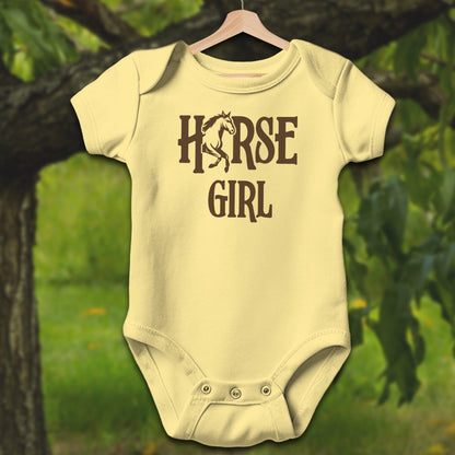 Baby Shirts Bodysuit Short Sleeve / Newborn / Butter Horse Girl - Baby Shirt