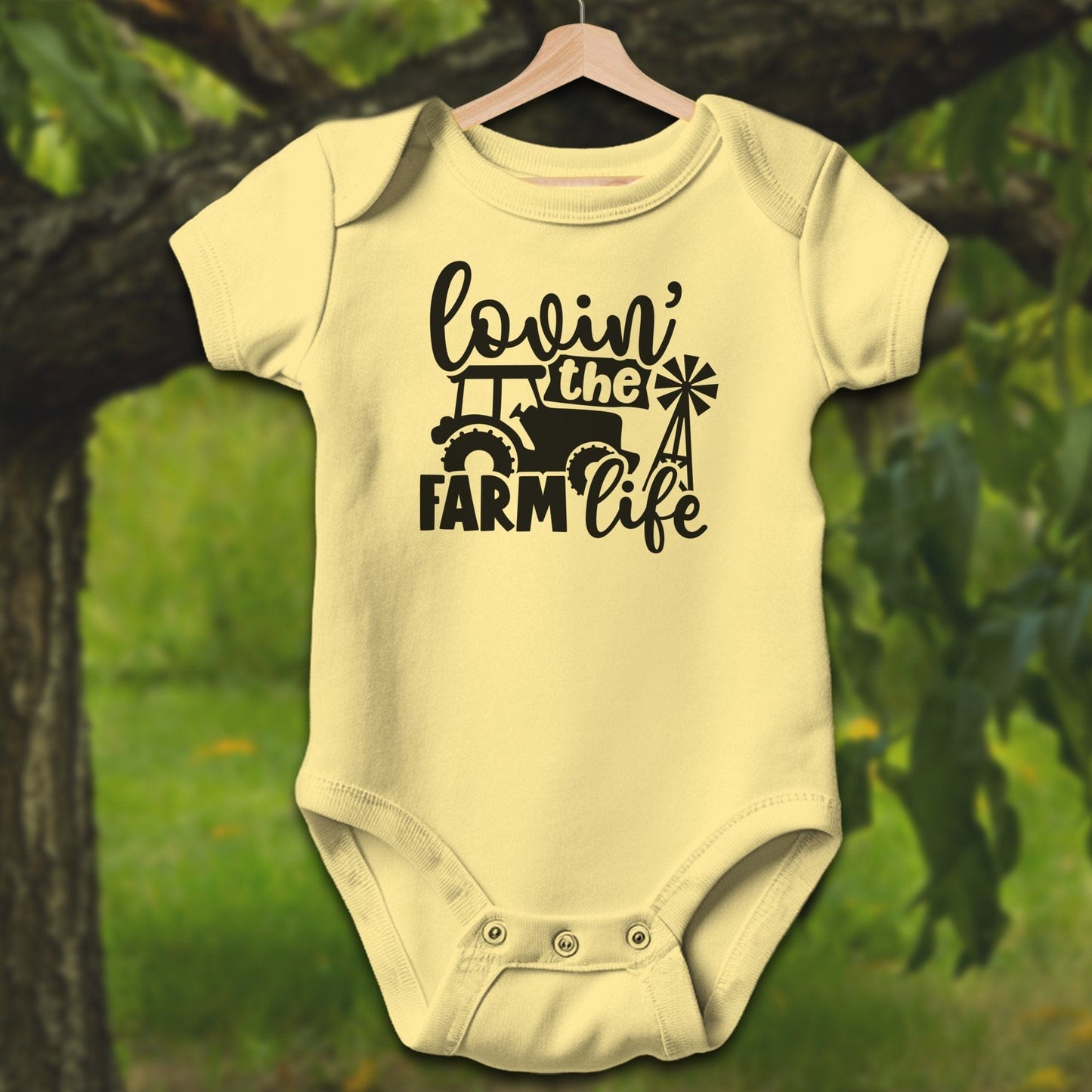 Baby Shirts Bodysuit Short Sleeve / Newborn / Butter Lovin the Farm Life Tractor - Baby Shirt