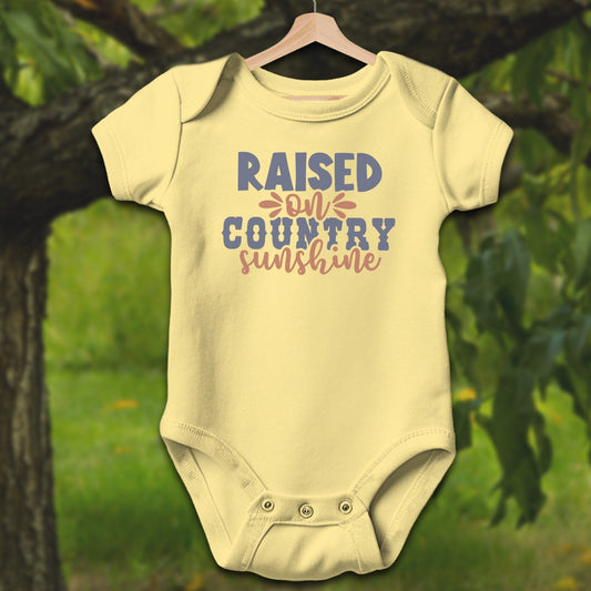 Baby Shirts Bodysuit Short Sleeve / Newborn / Butter Raised on Country Sunshine - Baby Shirt