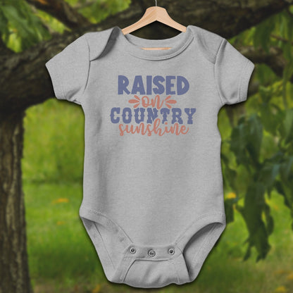 Baby Shirts Bodysuit Short Sleeve / Newborn / Heather Raised on Country Sunshine - Baby Shirt