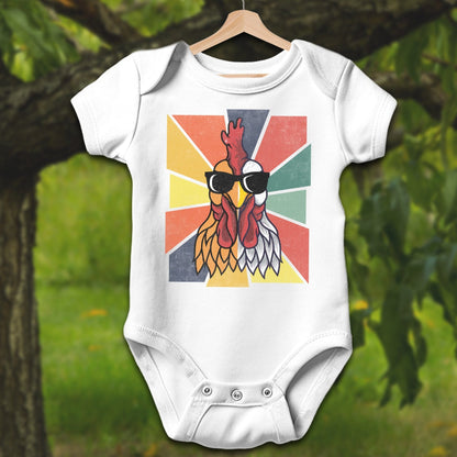 Baby Shirts Bodysuit Short Sleeve / Newborn / White Cool Rooster - Baby Shirt