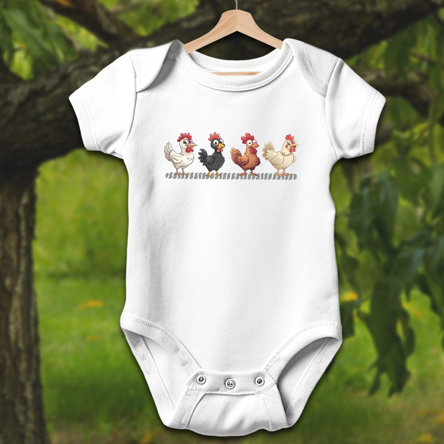 Baby Shirts Bodysuit Short Sleeve / Newborn / White Funny Chicken - Baby Shirt