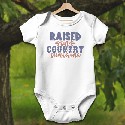 Baby Shirts Bodysuit Short Sleeve / Newborn / White Raised on Country Sunshine - Baby Shirt