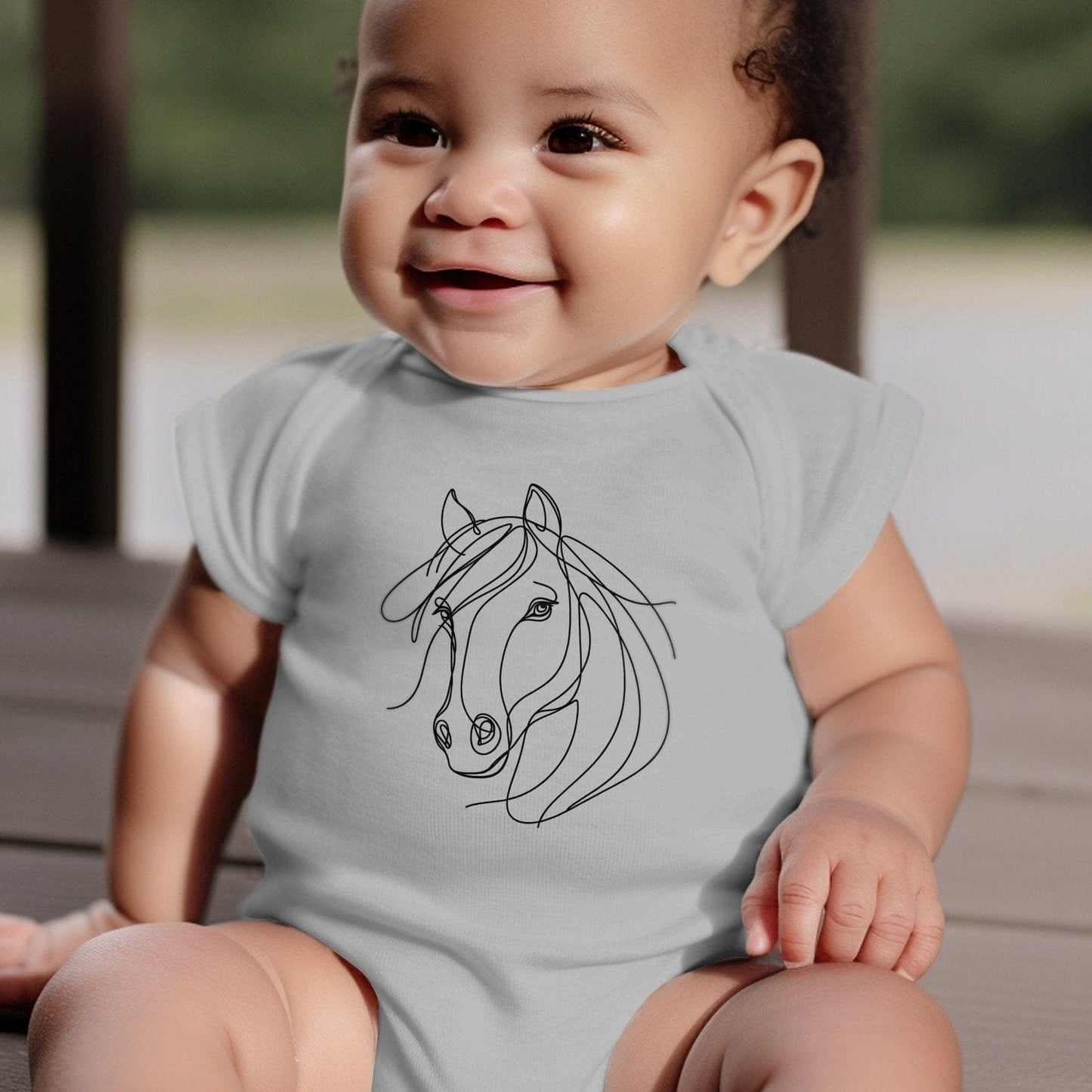 Baby Shirts Elegant Horse Line Art - Baby Shirt Shirt