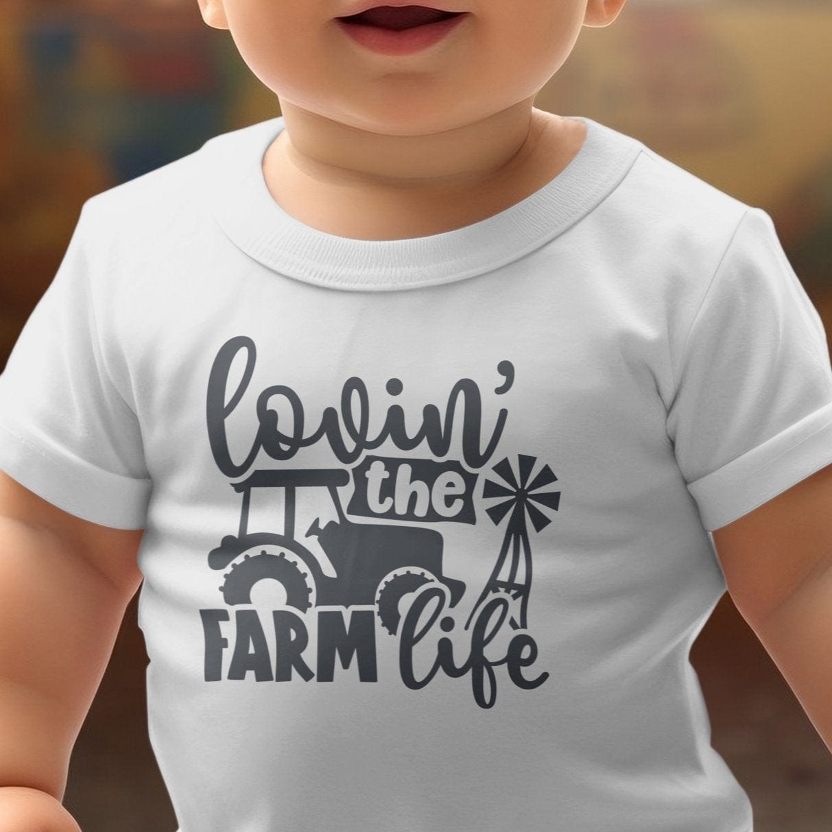 Baby Shirts Lovin the Farm Life Tractor - Baby Shirt