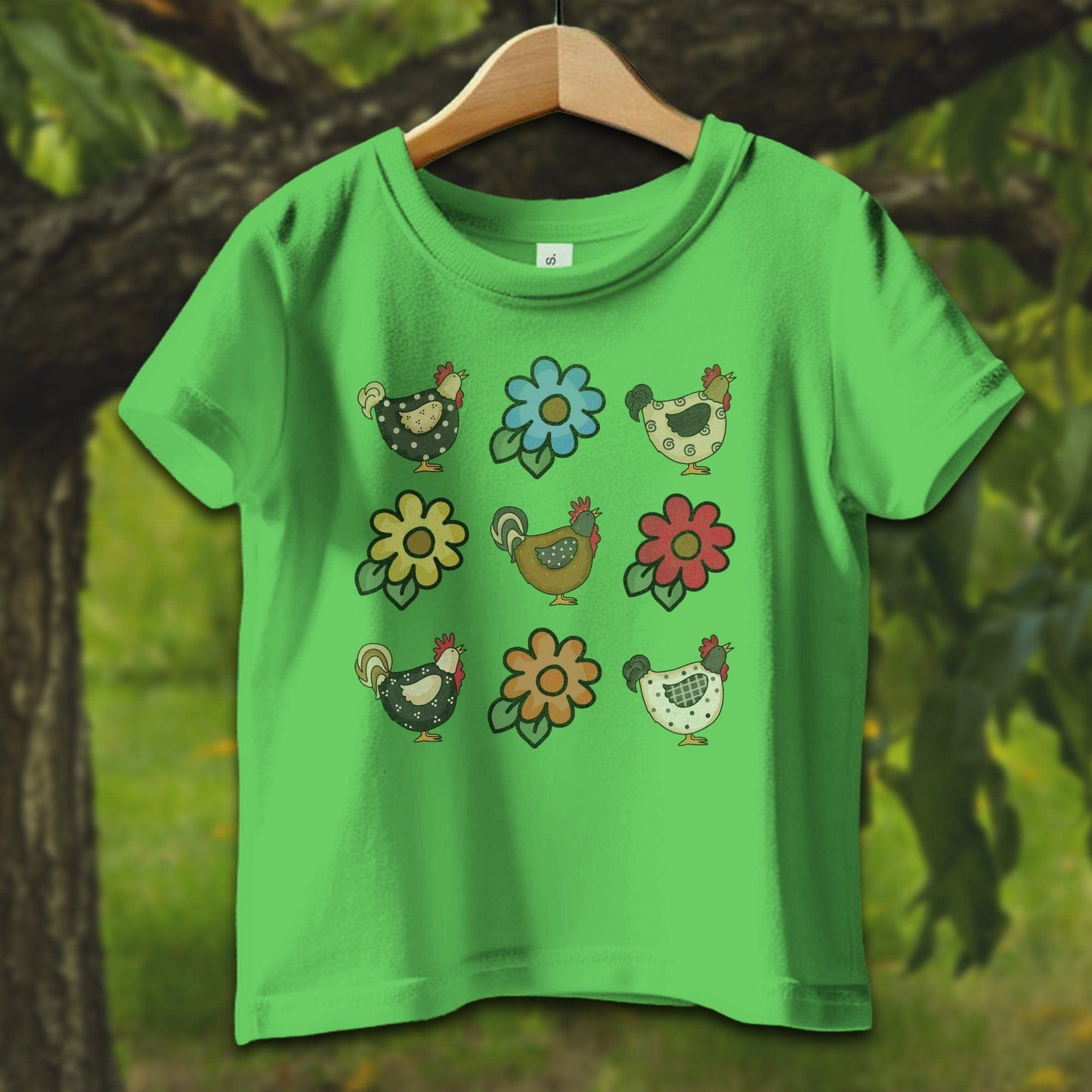 Baby Shirts T-Shirt Infant / 12 Months / Apple Chickens and Flowers - Baby Shirt