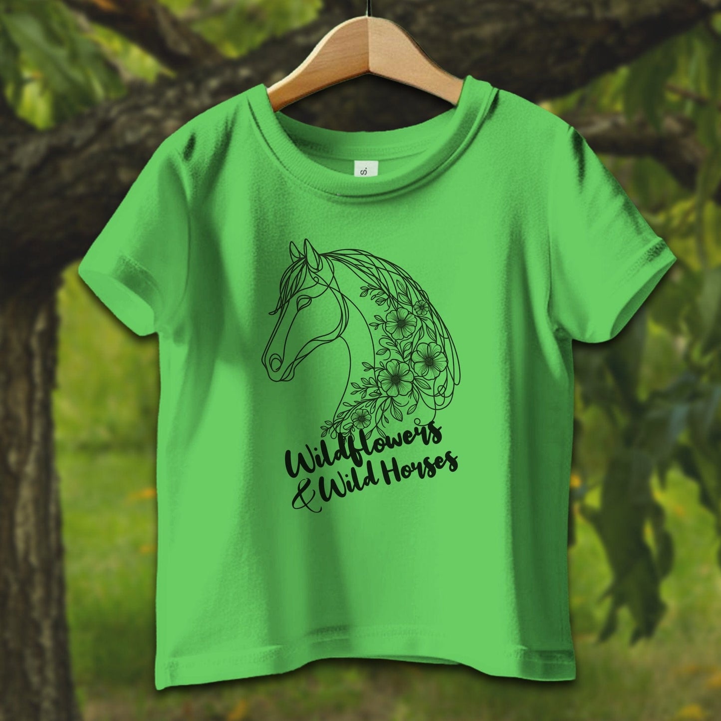 Baby Shirts T-Shirt Infant / 12 Months / Apple Wildflowers And Wild Horses - Baby Shirt