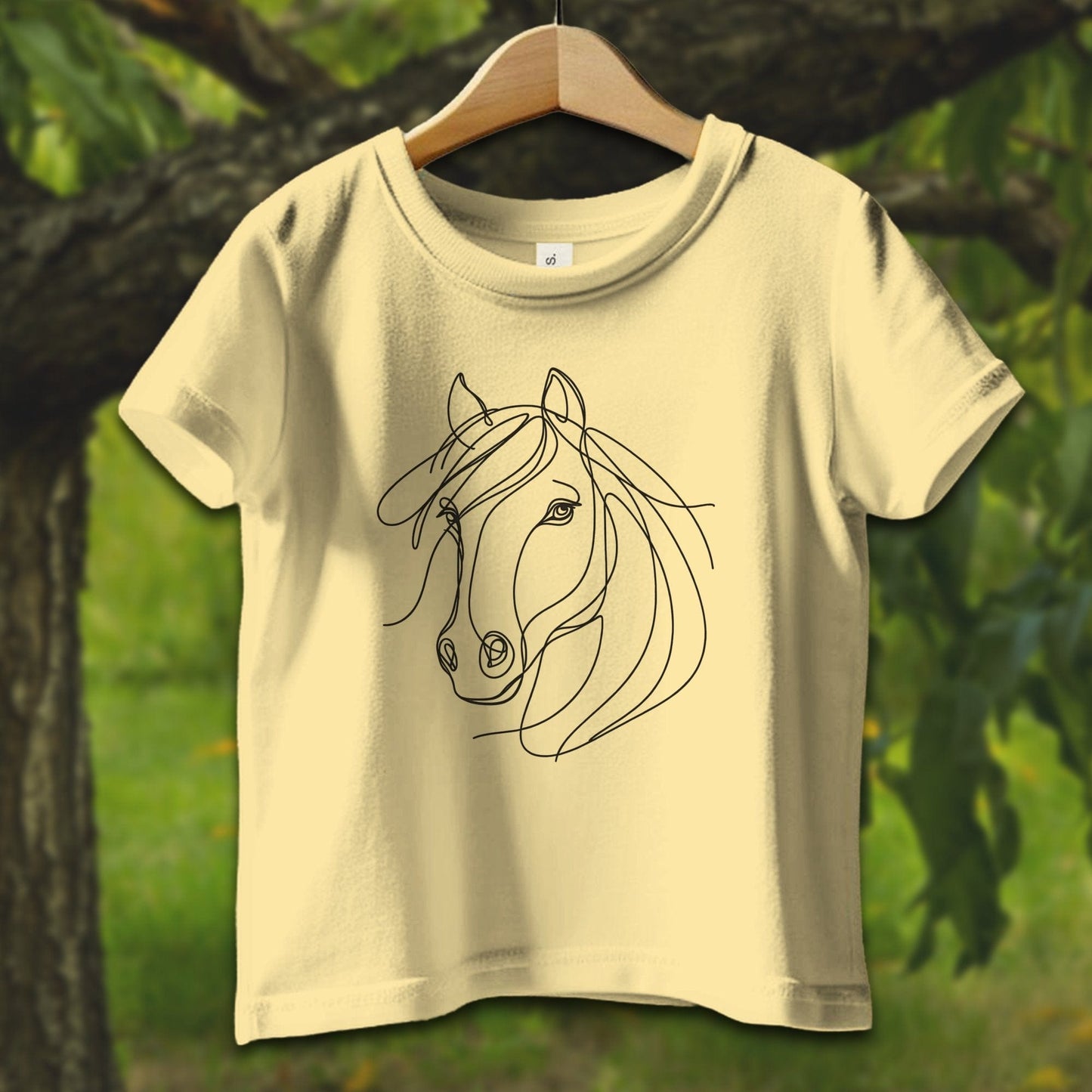 Baby Shirts T-Shirt Infant / 12 Months / Butter Elegant Horse Line Art - Baby Shirt