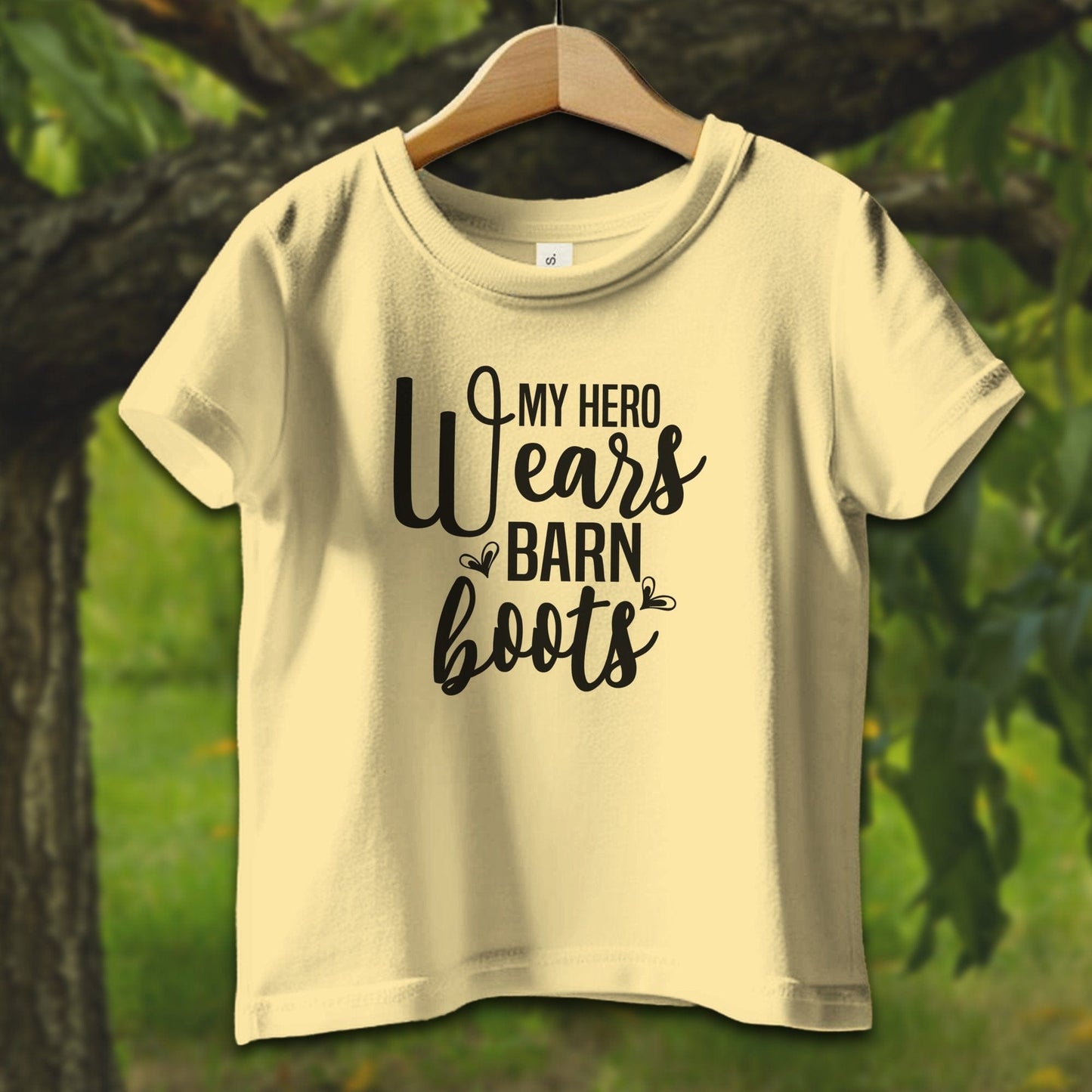 Baby Shirts T-Shirt Infant / 12 Months / Butter My Hero Wears Barn Boots - Baby Shirt