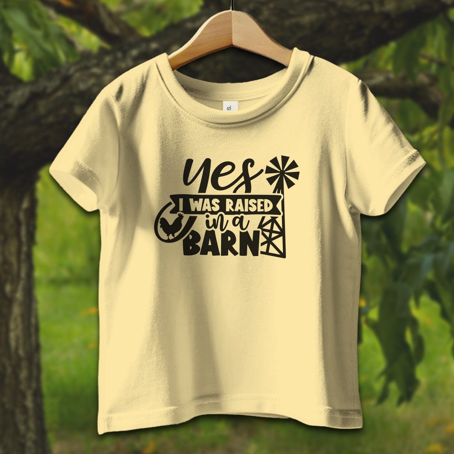 Baby Shirts T-Shirt Infant / 12 Months / Butter Yes I Was Raised In A Barn - Baby Shirt