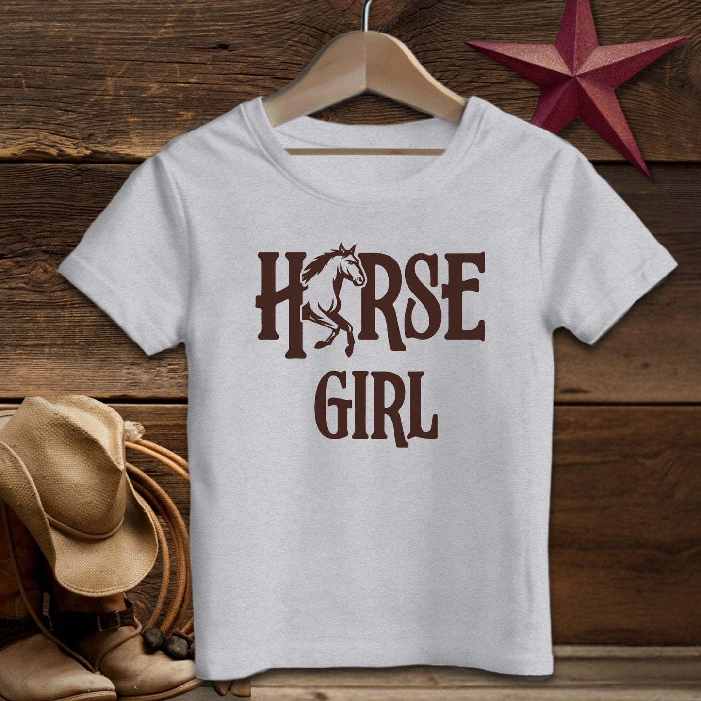 Baby Shirts T-Shirt Infant / 12 Months / Heather Horse Girl - Baby Shirt