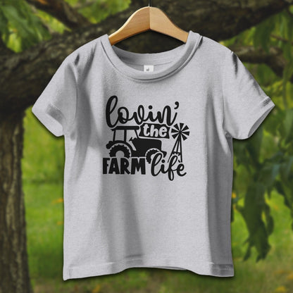 Baby Shirts T-Shirt Infant / 12 Months / Heather Lovin the Farm Life Tractor - Baby Shirt