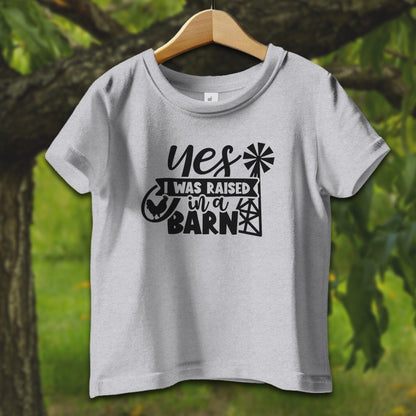 Baby Shirts T-Shirt Infant / 12 Months / Heather Yes I Was Raised In A Barn - Baby Shirt