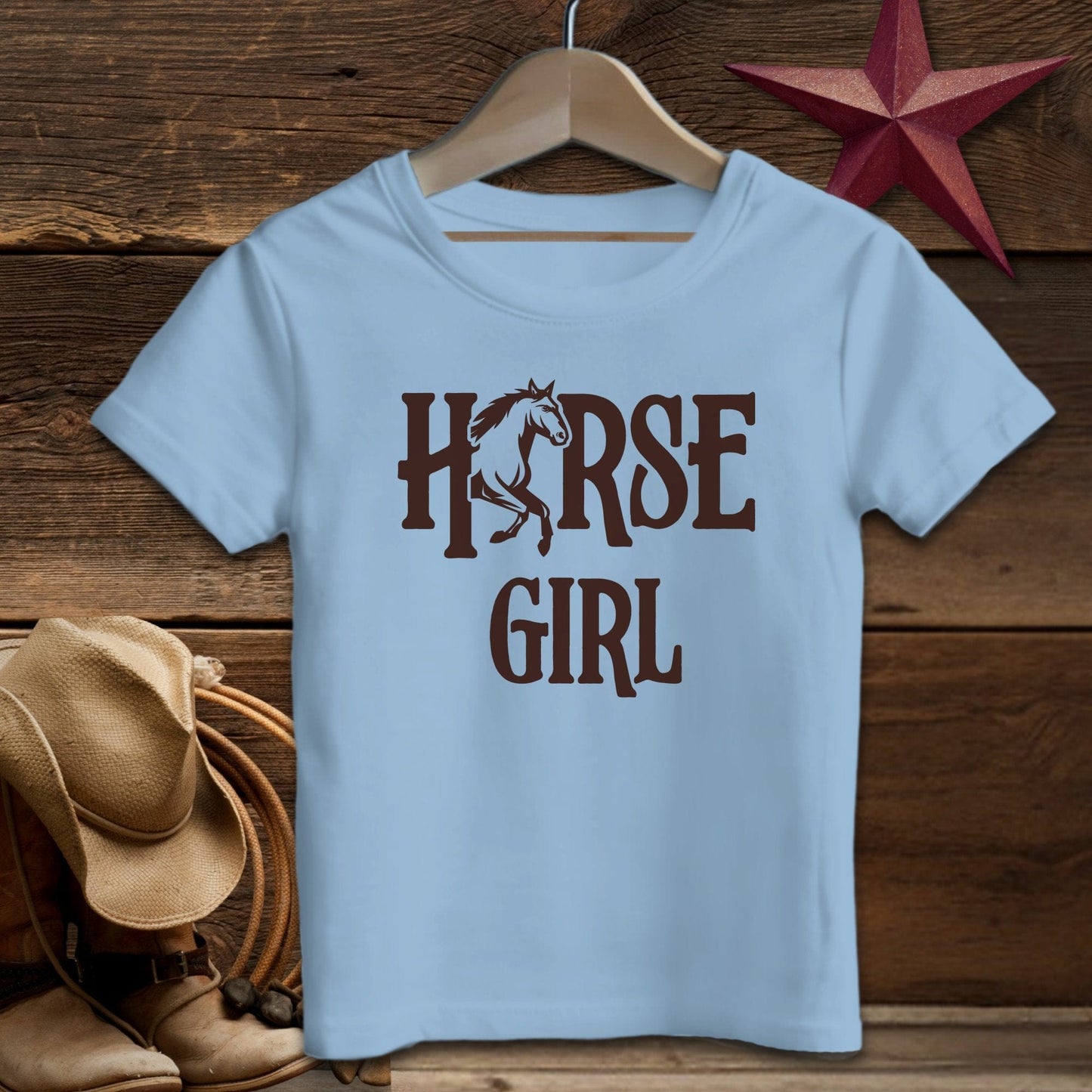 Baby Shirts T-Shirt Infant / 12 Months / Light Blue Horse Girl - Baby Shirt