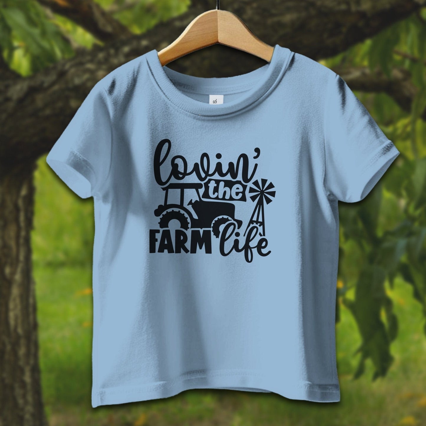 Baby Shirts T-Shirt Infant / 12 Months / Light Blue Lovin the Farm Life Tractor - Baby Shirt