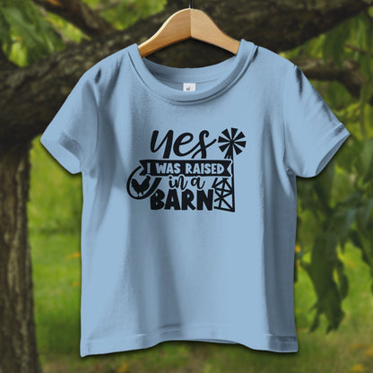 Baby Shirts T-Shirt Infant / 12 Months / Light Blue Yes I Was Raised In A Barn - Baby Shirt