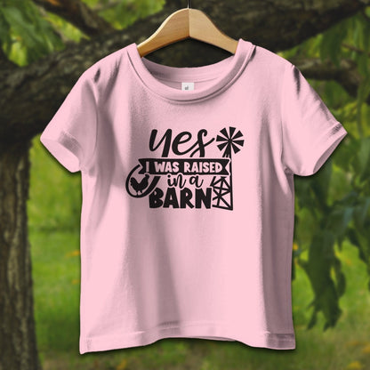 Baby Shirts T-Shirt Infant / 12 Months / Pink Yes I Was Raised In A Barn - Baby Shirt