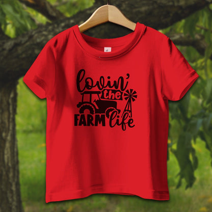 Baby Shirts T-Shirt Infant / 12 Months / Red Lovin the Farm Life Tractor - Baby Shirt