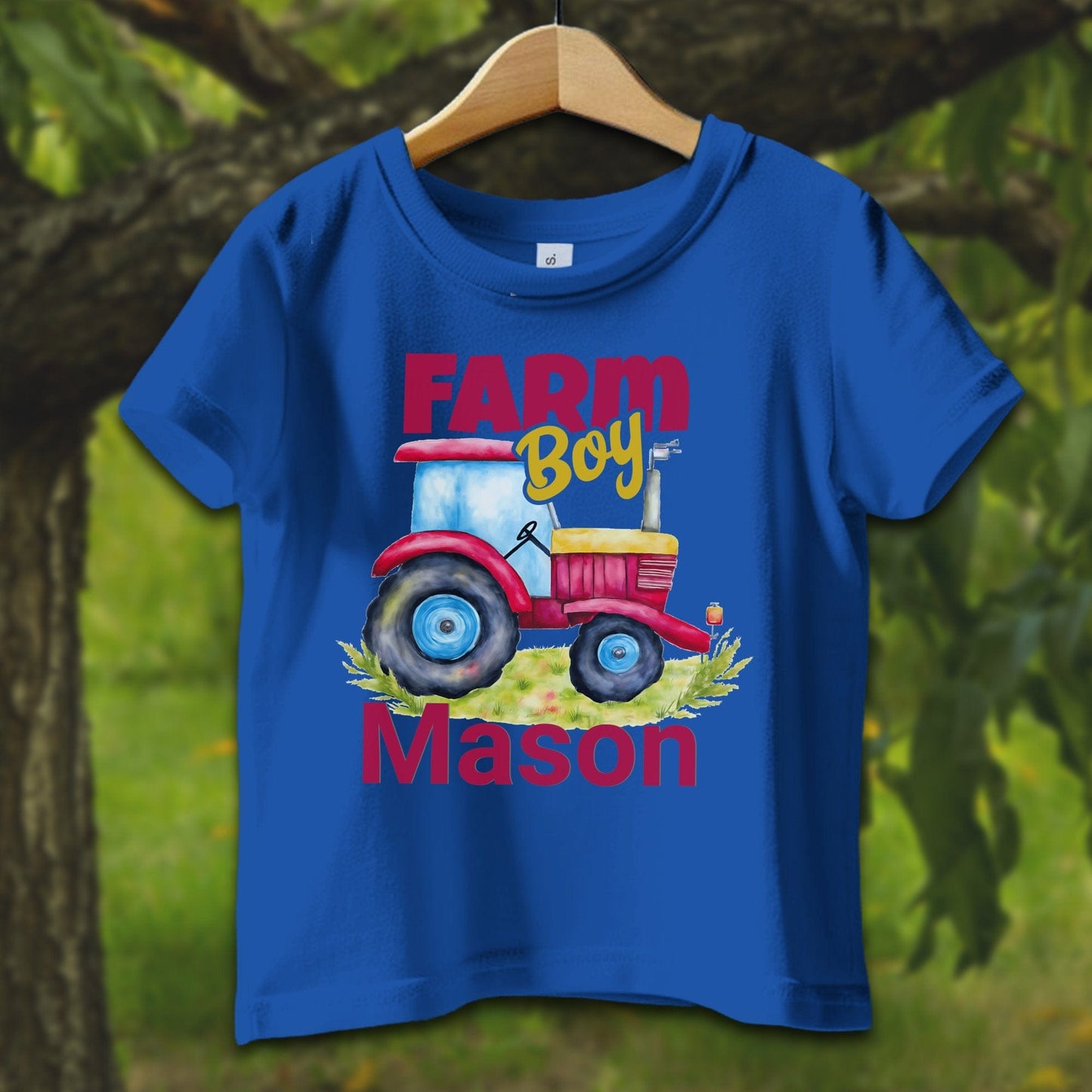 Baby Shirts T-Shirt Infant / 12 Months / Royal Personalized Farm Boy - Baby Shirt