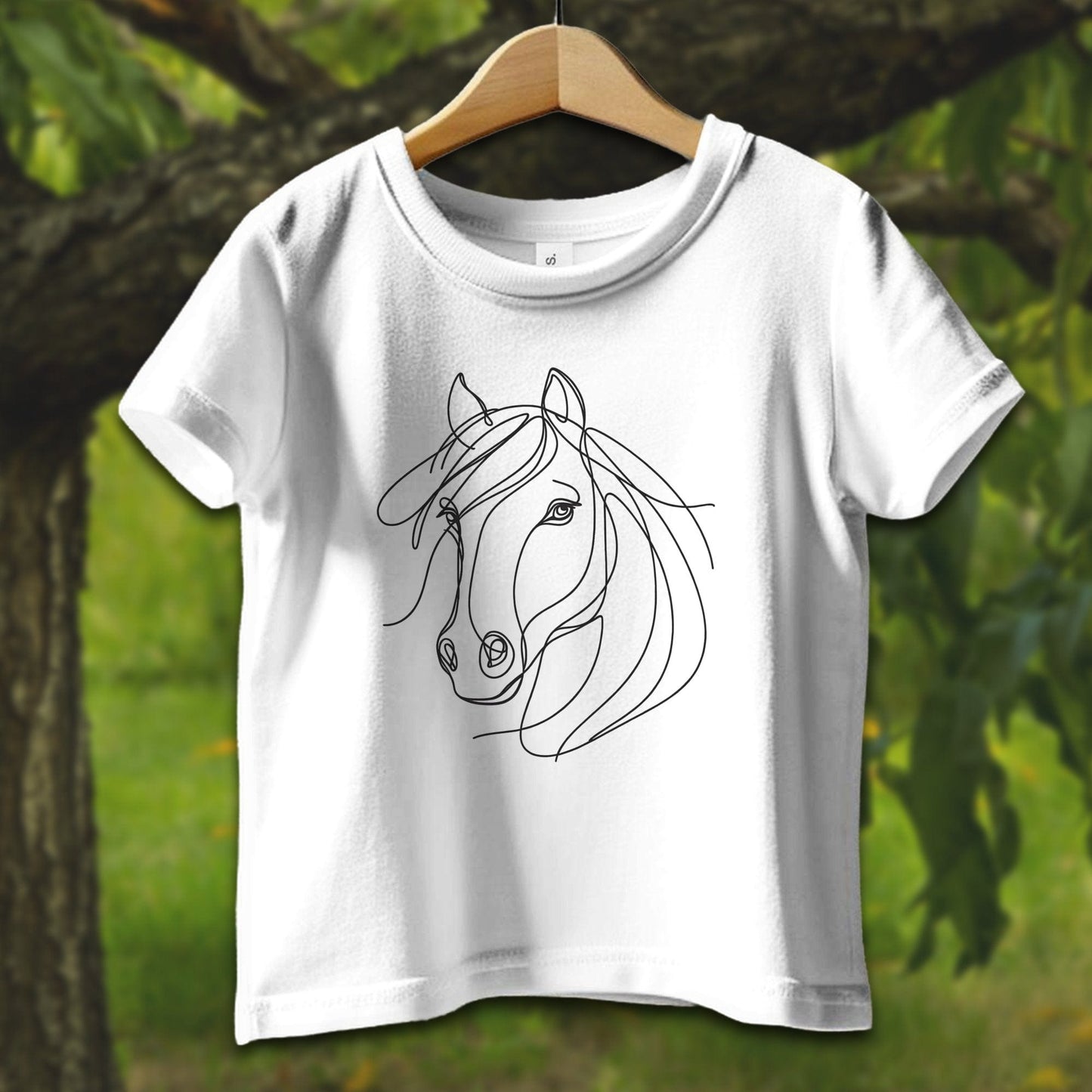 Baby Shirts T-Shirt Infant / 12 Months / White Elegant Horse Line Art - Baby Shirt