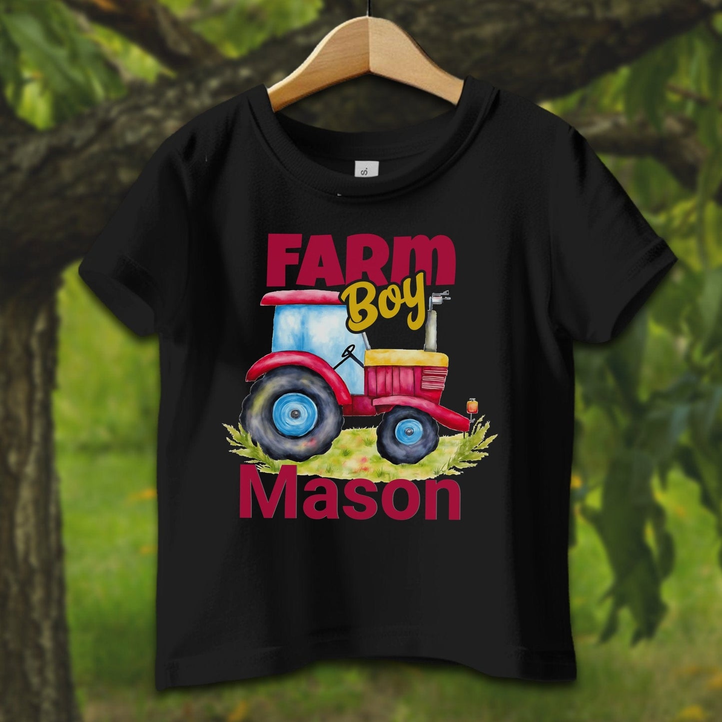 Baby Shirts T-Shirt Infant / 6 Months / Black Personalized Farm Boy - Baby Shirt