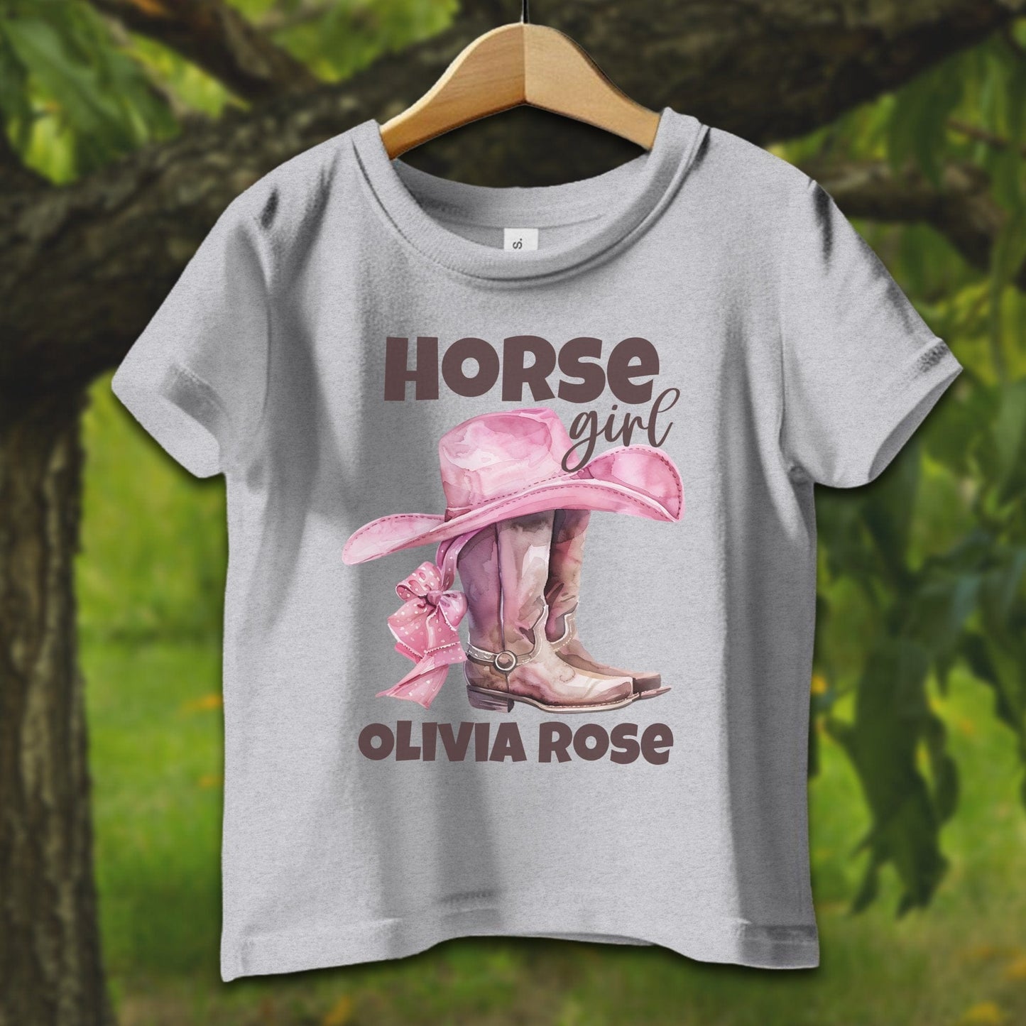 Baby Shirts T-Shirt Infant / 6 Months / Heather Personalized Horse Girl - Baby Shirt