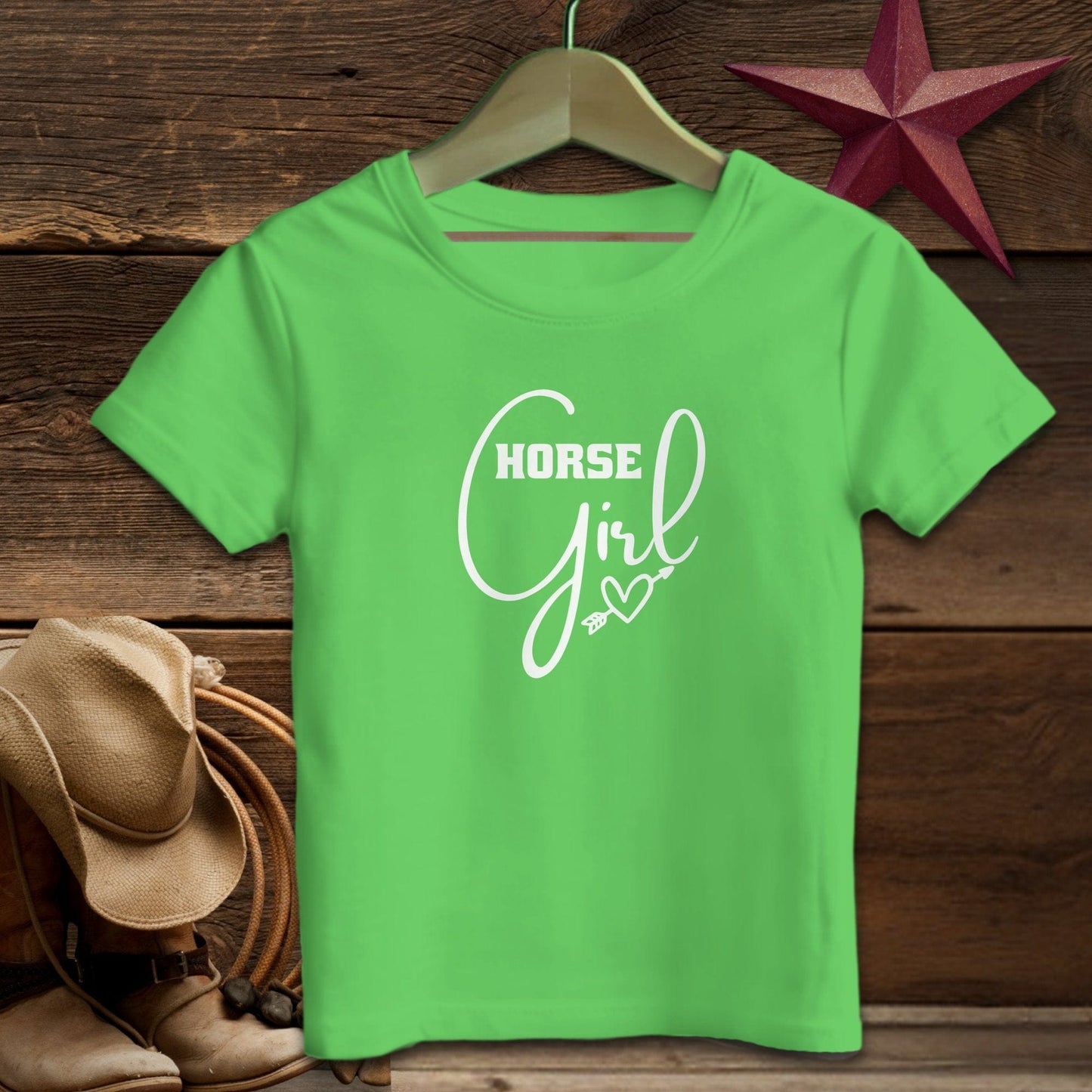 Baby Shirts T-Shirt Infant / Apple / 12 Months Horse Girl with Arrow Heart Shirt