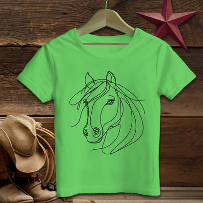 Baby Shirts T-Shirt Infant / Apple / 6 Months Elegant Horse Line Art - Baby Shirt Shirt