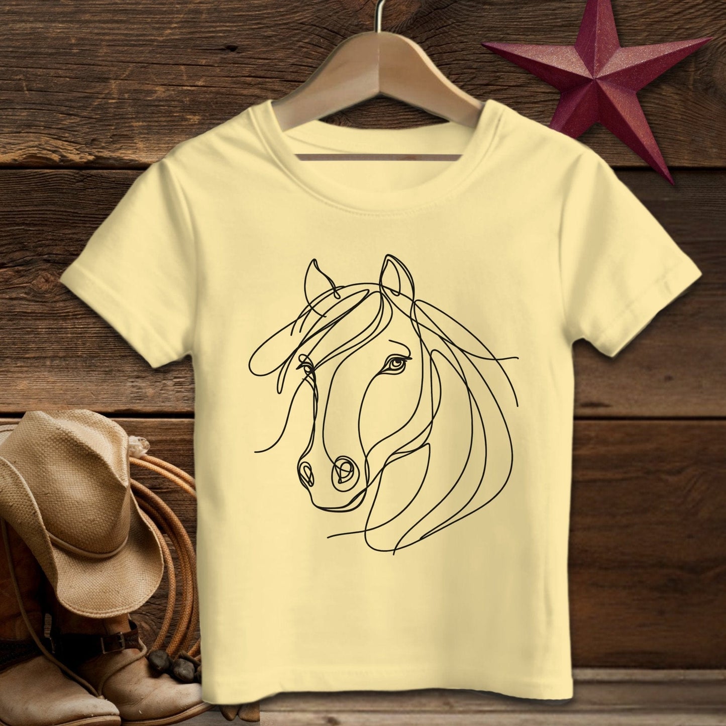 Baby Shirts T-Shirt Infant / Butter / 6 Months Elegant Horse Line Art - Baby Shirt Shirt