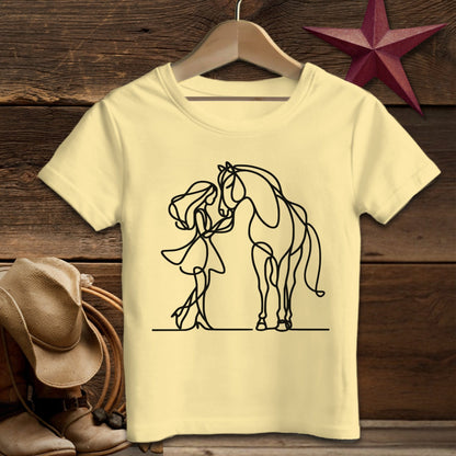 Baby Shirts T-Shirt Infant / Butter / 6 Months Lady and Horse Art - Baby Shirt