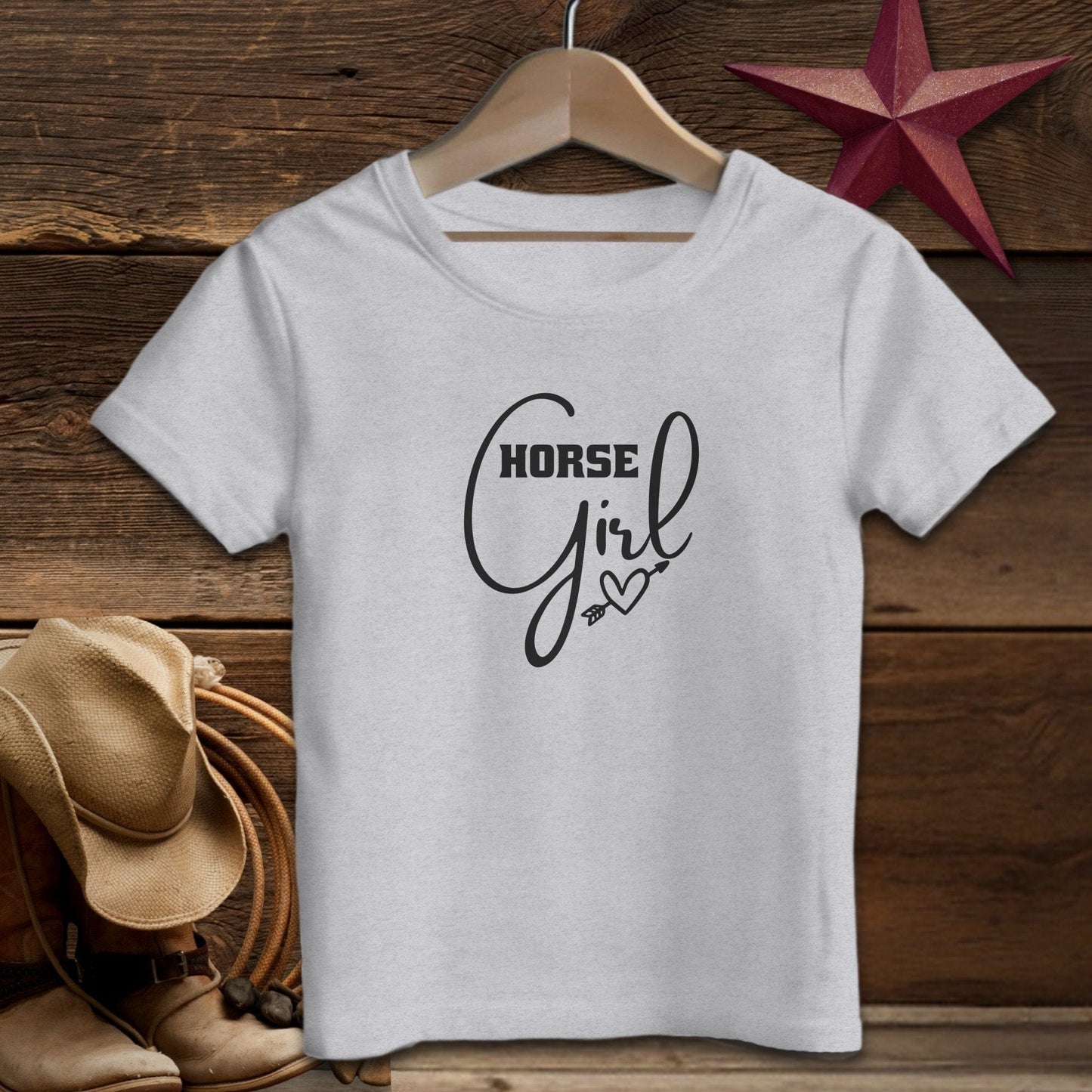 Baby Shirts T-Shirt Infant / Heather / 12 Months Horse Girl with Arrow Heart Shirt