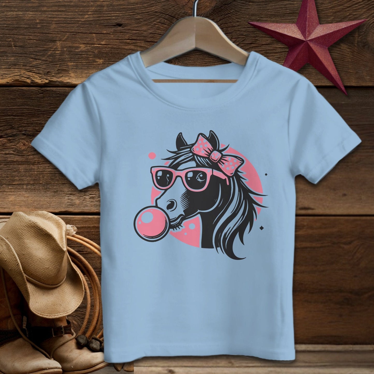 Baby Shirts T-Shirt Infant / Light Blue / 12 Months Bubble Gum Horse Shirt