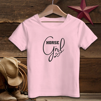 Baby Shirts T-Shirt Infant / Pink / 12 Months Horse Girl with Arrow Heart Shirt