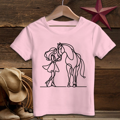 Baby Shirts T-Shirt Infant / Pink / 6 Months Lady and Horse Art - Baby Shirt